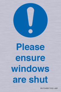 Please ensure windows are shut